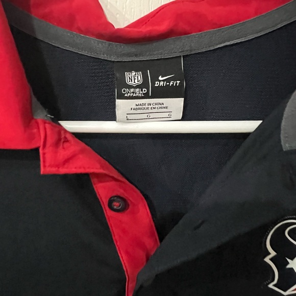 Nike Men's Texans Navy Blue and Red Polo Shirt - *Houston Texans *   Size: Large - Picture 4 of 9